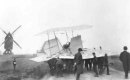 Der erste Motorflug der Welt mit dem ”Jatho-Drachen“. Am 18. August 1903 durch Karl Jatho (1873-1933).