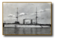 ”SMS Hertha“ - Stapellauf am 14. April 1897 in Stettin; 1920 bei Rendsburg abgewrackt.